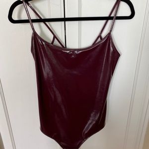 Sexy Dark Pink Latex Bodysuit